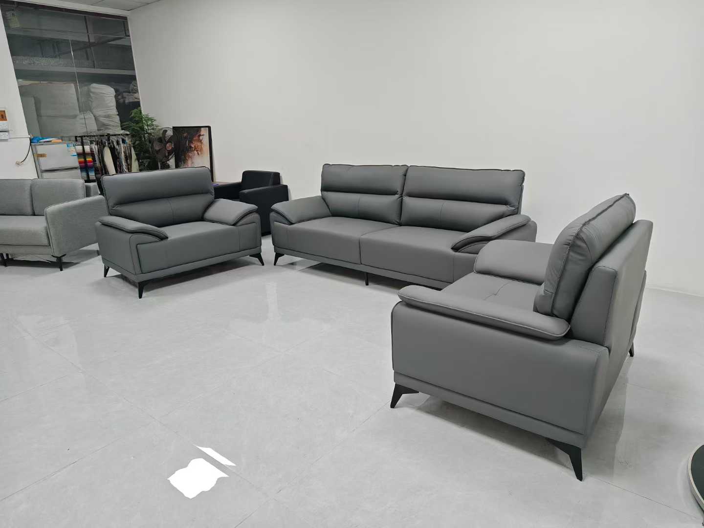Modern minimalist style gray sofa set