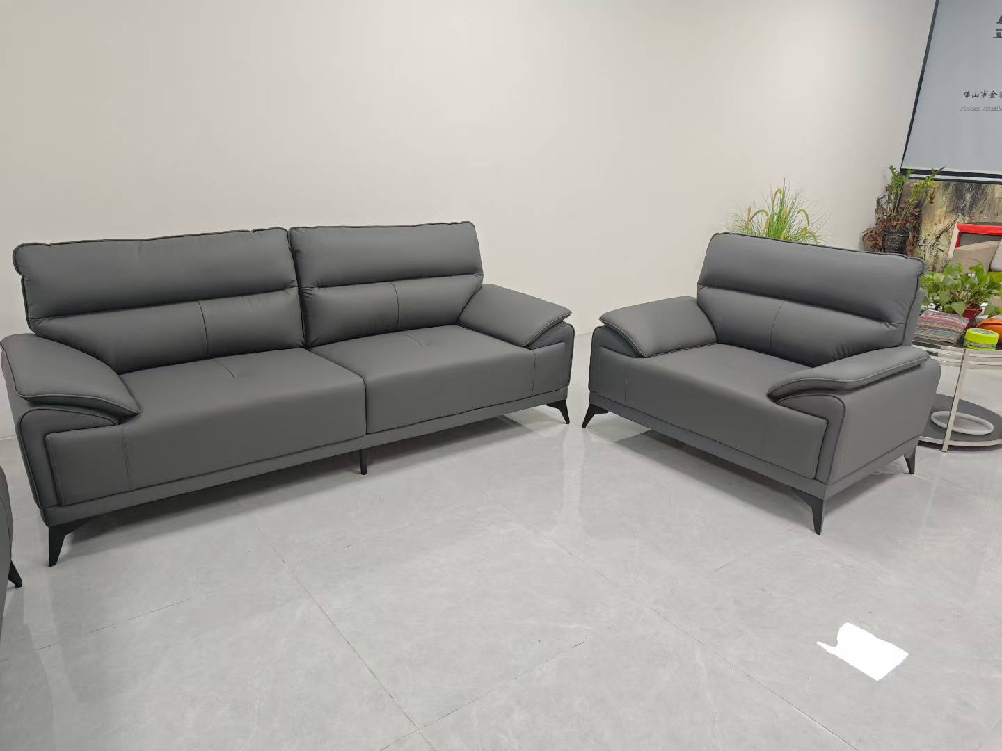 Modern minimalist style gray sofa set